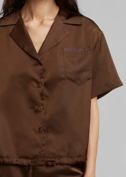 Inch Vacation Edit Hadi Satin Shirt - Brown