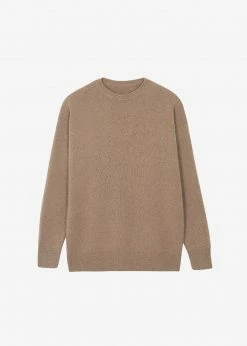 The Frankie Shop Hadrien Italian Recycled Cashmere Sweater - Taupe CLOTHING