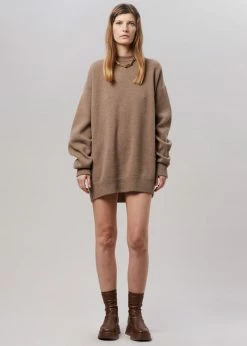 The Frankie Shop Hadrien Italian Recycled Cashmere Sweater - Taupe CLOTHING