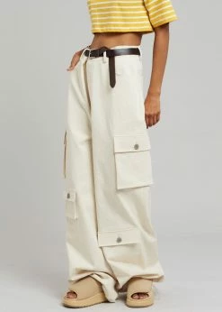 The Frankie Shop CLOTHING Hailey Oversized Cargo Pants - Beige