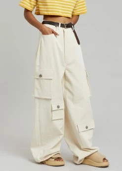 The Frankie Shop CLOTHING Hailey Oversized Cargo Pants - Beige