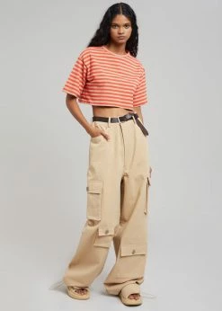 The Frankie Shop Hailey Oversized Cargo Pants - Tan CLOTHING