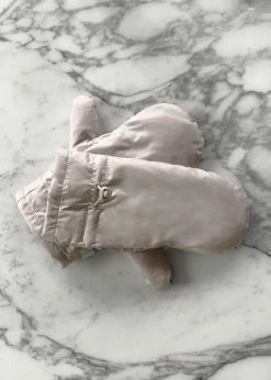 Cafe Noir Hal Puffy Mittens - Light Taupe ACCESSORIES