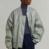 The Frankie Shop Hane Faux Leather Bomber - Eucalyptus CLOTHING