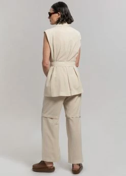 Blossom Hani Belted Vest - Beige CLOTHING