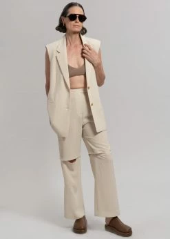 Blossom Hani Belted Vest - Beige CLOTHING