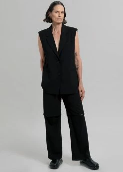 Blossom Hani Belted Vest - Black CLOTHING