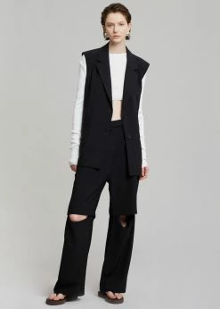 Blossom Hani Belted Vest - Black CLOTHING