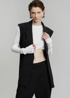 Blossom Hani Belted Vest - Black CLOTHING