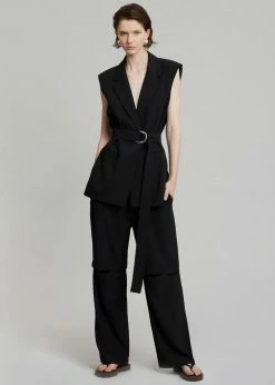 Blossom Hani Belted Vest - Black CLOTHING