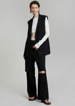 Blossom Hani Belted Vest - Black CLOTHING