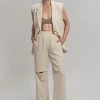 Blossom Hani Slit Pants - Beige