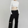Blossom CLOTHING Hani Slit Pants - Black