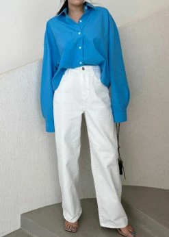 The Frankie Shop Hann Denim Pants - White CLOTHING