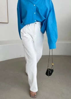 The Frankie Shop Hann Denim Pants - White CLOTHING