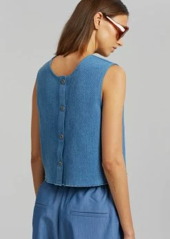 Siento Harper Vest - Medium Wash CLOTHING