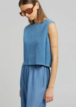 Siento Harper Vest - Medium Wash CLOTHING