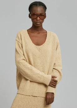 Paper Moon Hart V-Neck Sweater - Sahara
