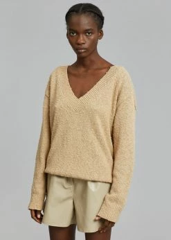 Paper Moon Hart V-Neck Sweater - Sahara