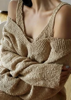 Paper Moon Hart V-Neck Sweater - Sahara