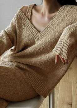 Paper Moon Hart V-Neck Sweater - Sahara