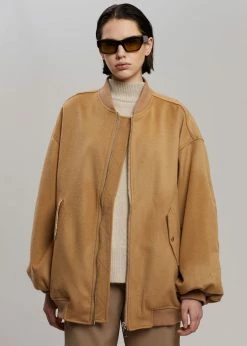The Frankie Shop CLOTHING Hedy Bomber Jacket - Caramel