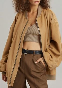 The Frankie Shop CLOTHING Hedy Bomber Jacket - Caramel