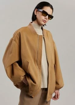 The Frankie Shop CLOTHING Hedy Bomber Jacket - Caramel