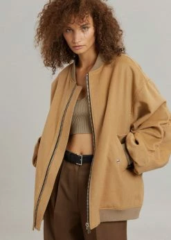 The Frankie Shop CLOTHING Hedy Bomber Jacket - Caramel