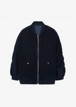 The Frankie Shop Hedy Bomber Jacket - Deep Navy