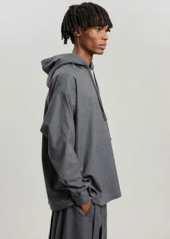 The Frankie Shop Heith Flanelle Hoodie - Charcoal Men