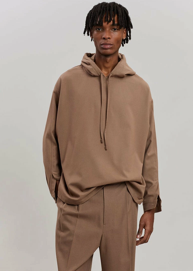 Cheap π The Frankie Shop Heith Flanelle Hoodie - Hazelnut Men π 5 The Frankie Shop Heith Flanelle Hoodie - Hazelnut Men