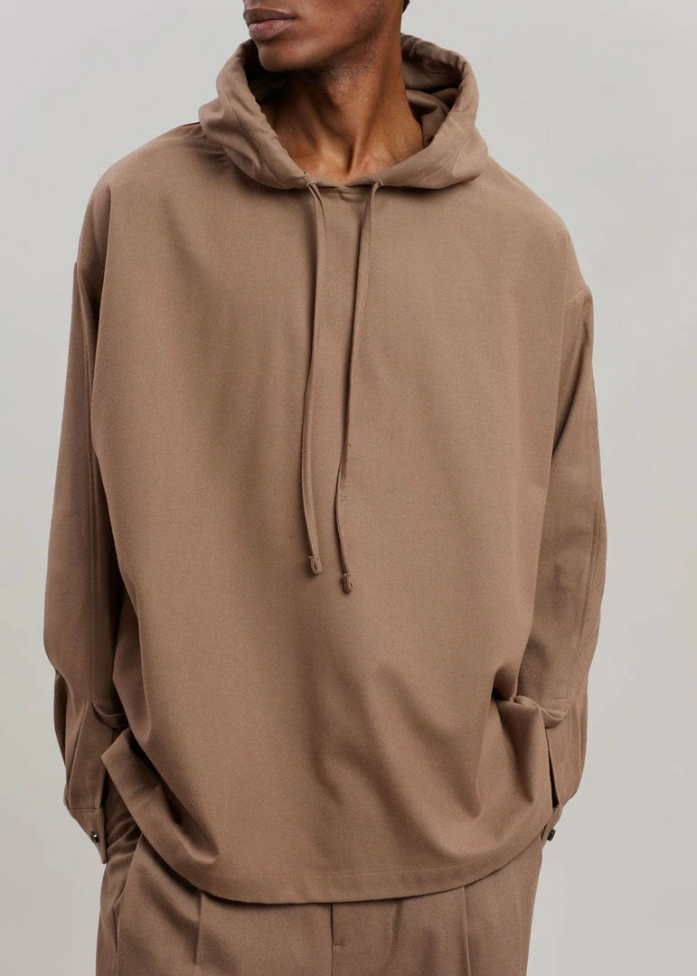 Cheap π The Frankie Shop Heith Flanelle Hoodie - Hazelnut Men π 4 The Frankie Shop Heith Flanelle Hoodie - Hazelnut Men