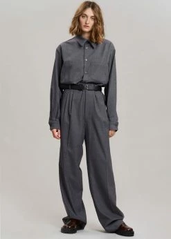 The Frankie Shop Heith Flanelle Shirt - Charcoal