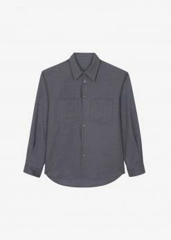 The Frankie Shop Heith Flanelle Shirt - Charcoal