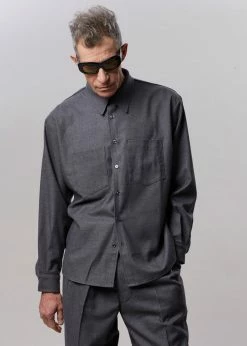 The Frankie Shop Heith Flanelle Shirt - Charcoal