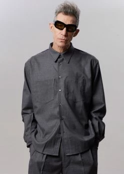 The Frankie Shop Heith Flanelle Shirt - Charcoal