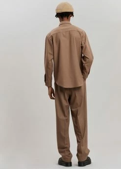 The Frankie Shop Heith Flanelle Shirt - Hazelnut CLOTHING