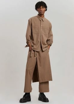 The Frankie Shop Heith Flanelle Shirt - Hazelnut CLOTHING