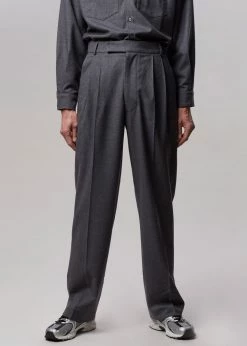 The Frankie Shop Heith Flanelle Suit Pants - Charcoal Men