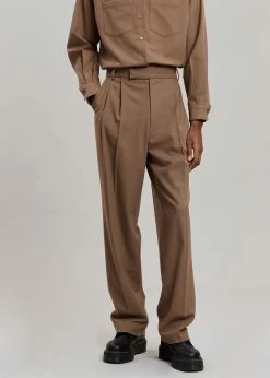 The Frankie Shop Heith Flanelle Suit Pants - Hazelnut