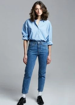 Breathe CLOTHING High Rise Slim Tapered Jean - Worn Wash