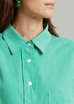 The Frankie Shop Idun Shirt - Emerald Stripe