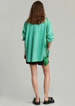 The Frankie Shop Idun Shirt - Emerald Stripe