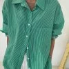 The Frankie Shop Idun Shirt - Emerald Stripe