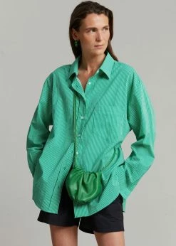 The Frankie Shop Idun Shirt - Emerald Stripe