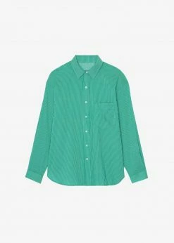 The Frankie Shop Idun Shirt - Emerald Stripe