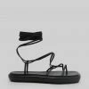 Ilio Smeraldo Géraldine Boublil Lace Up Flat Sandal - Black