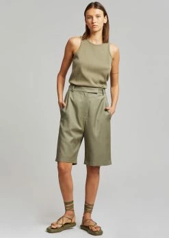 Ilio Smeraldo Géraldine Boublil Lace Up Flat Sandal - Kaki SHOES