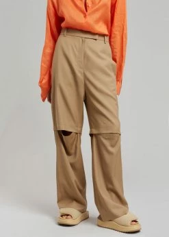 Blossom Irina Slit Pants - Camel